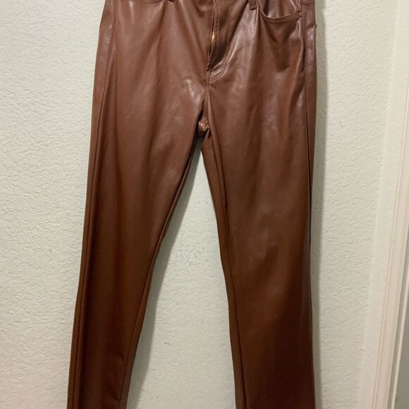 MOTHER The Mid Rise Dazzler Ankle Faux Leather Jeans 29 - Picture 6 of 10
